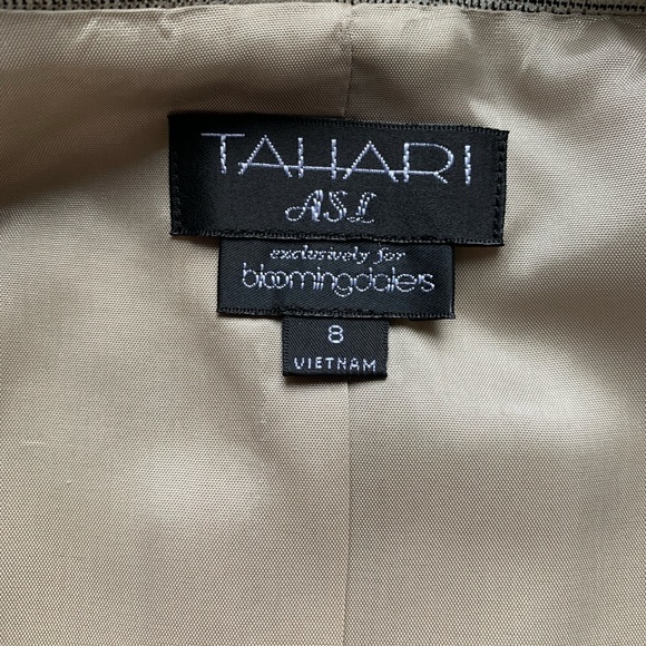 Tahari ASL Jacket Career Suit Jacket Lined Glen Plaid Ivory Birchwood Size 8 NWT - Picture 7 of 7